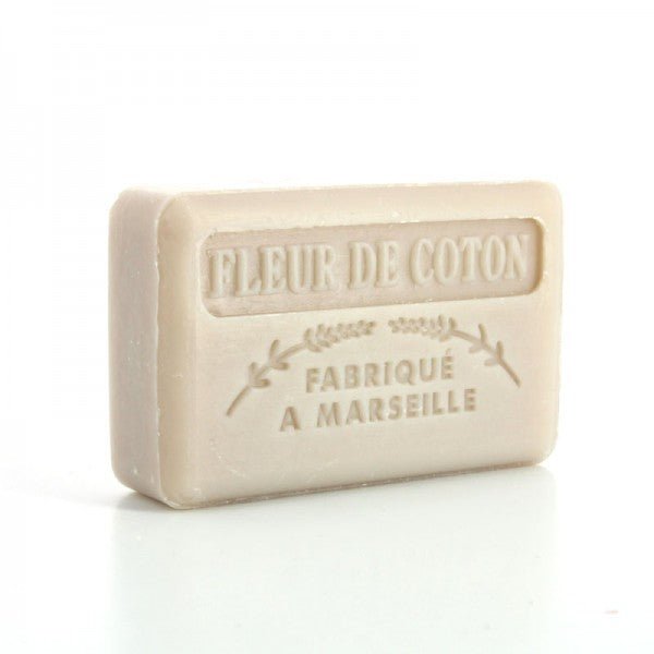 French Marseille Soap Fleur de Coton (Cotton Flower) 125g - Eco Natural Products - FouFour - Savon de Marseille - Bar Soap