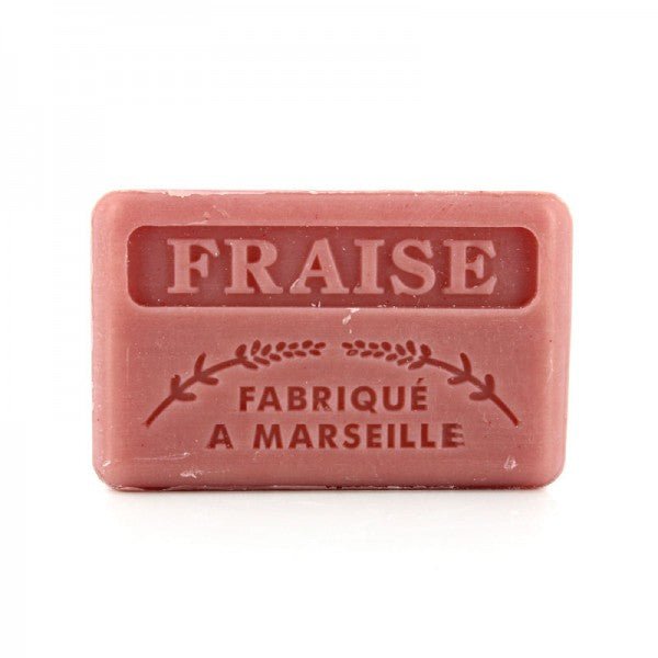 French Marseille Soap Fraise (Strawberry) 125g - FouFour - Savon de Marseille - Bar Soap - Eco Natural Products