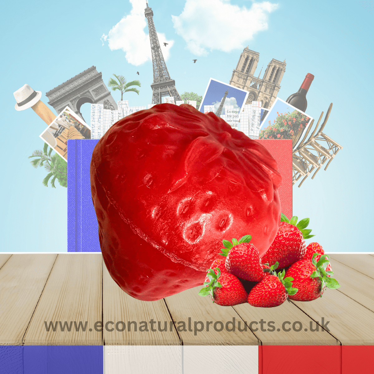 French Marseille Soap Fraise (Strawberry) Shape and Scent 50g - Savons.com / Foufour Entreprise - Bar Soap - Savons.com / Foufour Entreprise