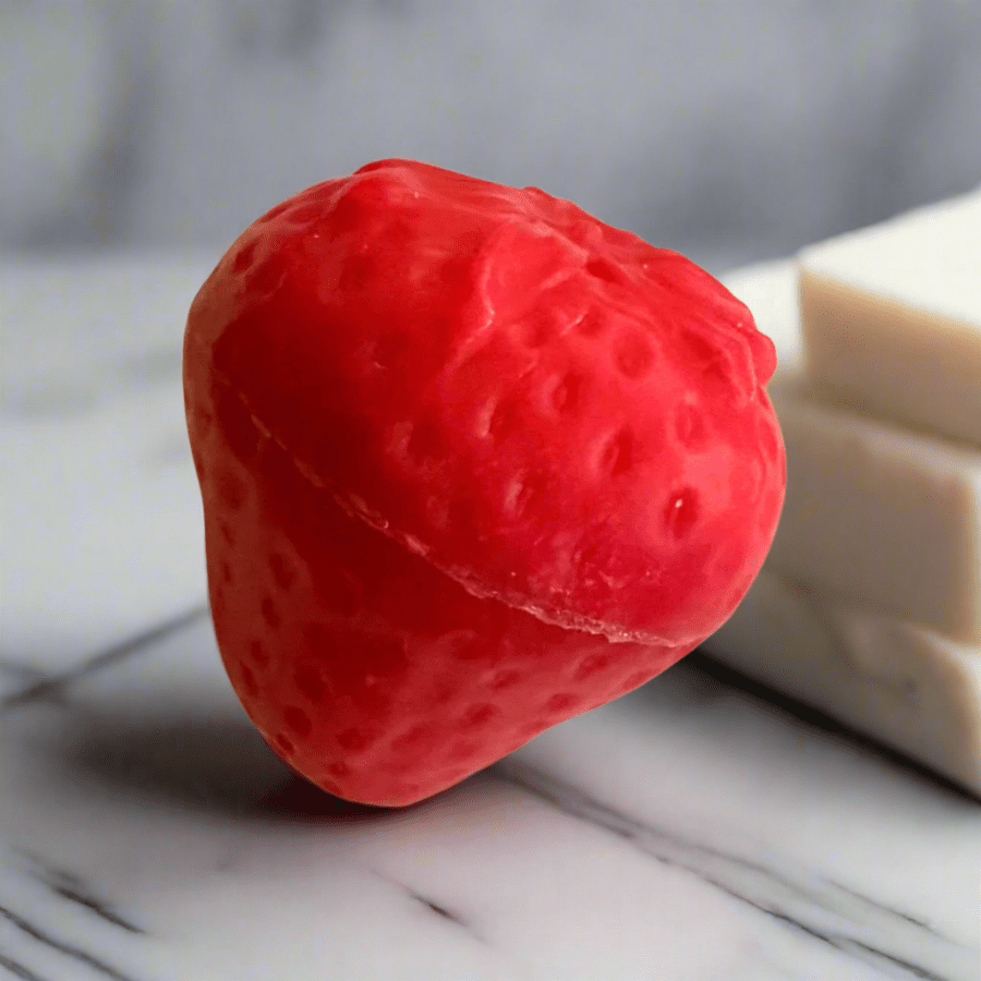 French Marseille Soap Fraise (Strawberry) Shape and Scent 50g - Savons.com / Foufour Entreprise - Bar Soap - Savons.com / Foufour Entreprise