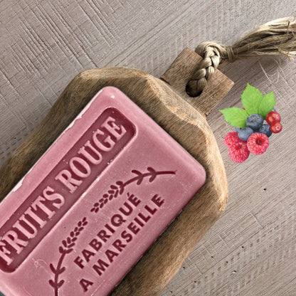 French Marseille Soap Fruits Rouge (Red Fruits) 125g - FouFour - Savon de Marseille - Bar Soap - Eco Natural Products