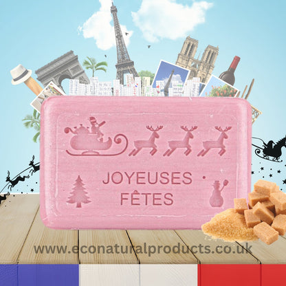 French Marseille Soap Happy Holidays Santa Sleigh Festive Scent 125g - FouFour - Savon de Marseille - Bar Soap - Eco Natural Products