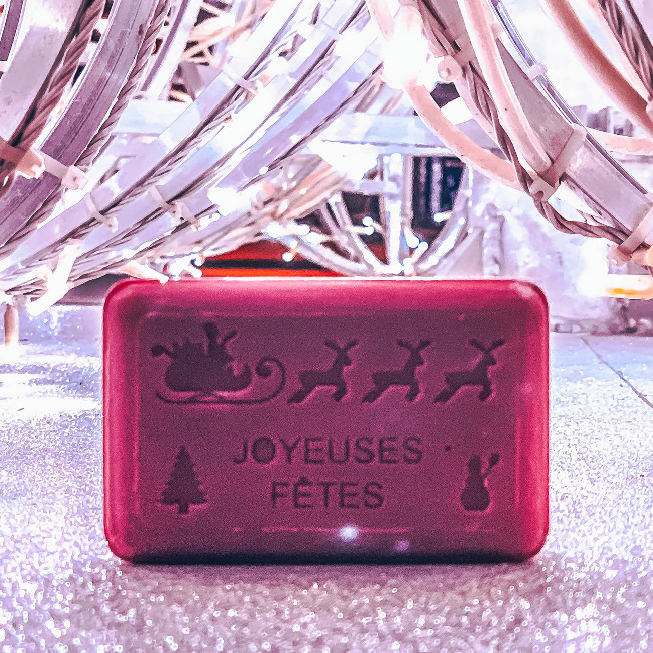 French Marseille Soap Happy Holidays Santa Sleigh Festive Scent 125g - FouFour - Savon de Marseille - Bar Soap - Eco Natural Products