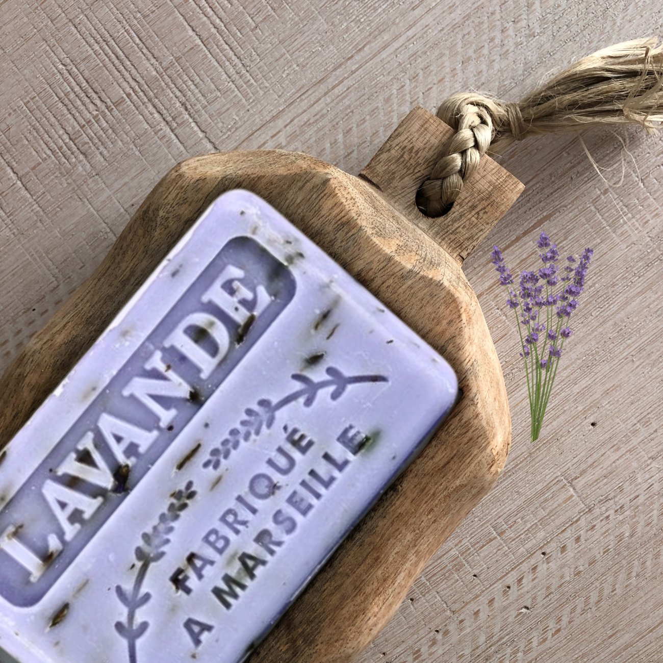 French Marseille Soap Lavender Flowers 125g - Eco Natural Products - FouFour - Savon de Marseille - Bar Soap