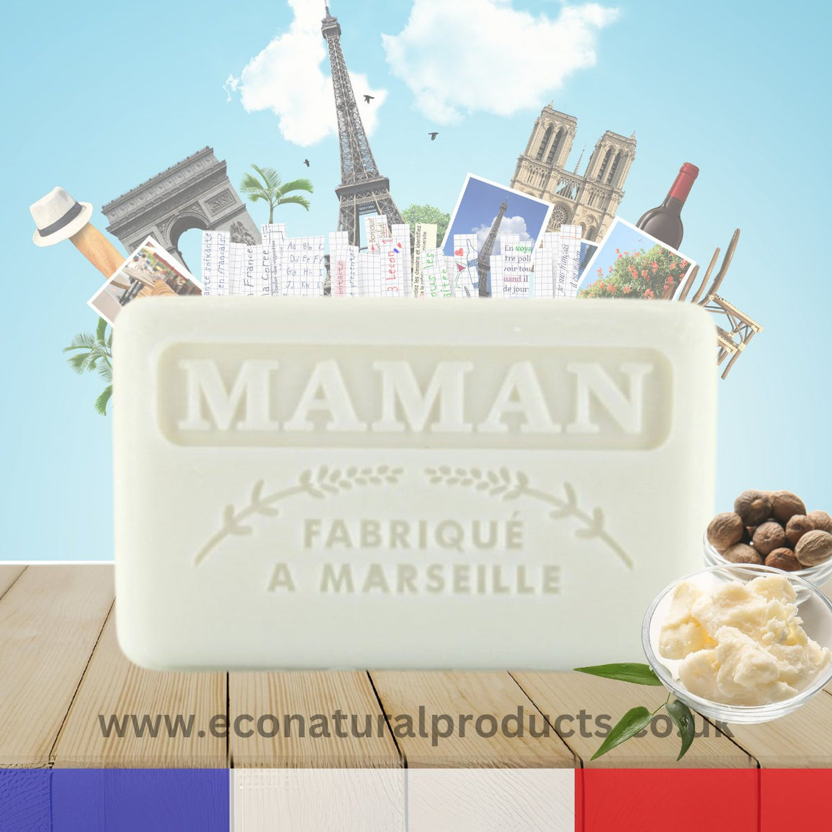 French Marseille Soap Maman (Mummy) 125g - FouFour - Savon de Marseille - Bar Soap - Eco Natural Products