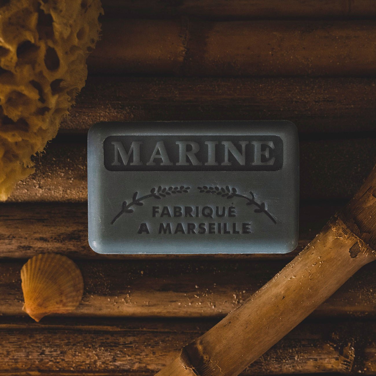 French Marseille Soap Marine (Navy) 125g - Eco Natural Products - FouFour - Savon de Marseille - Bar Soap