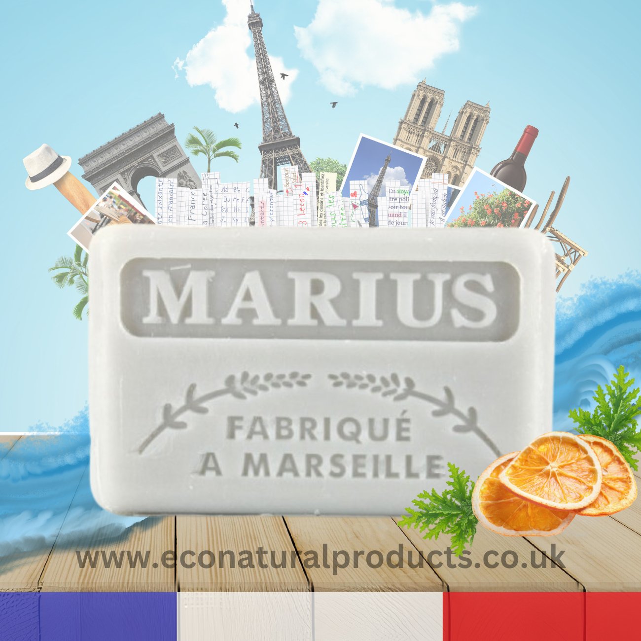 French Marseille Soap Marius 125g - Eco Natural Products - FouFour - Savon de Marseille - Bar Soap