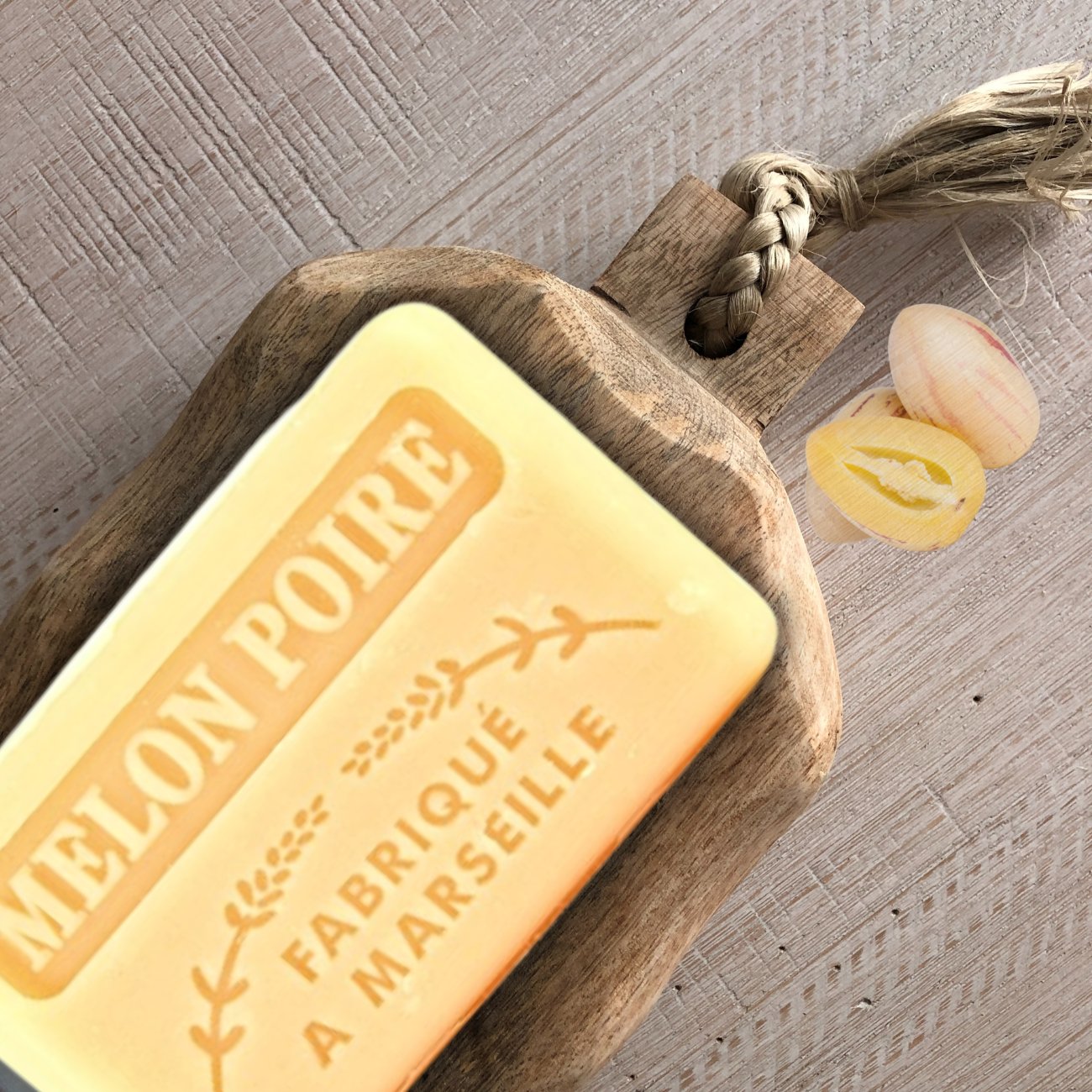 French Marseille Soap Melon Poire (Melon Pear) 125g - FouFour - Savon de Marseille - Bar Soap - Eco Natural Products