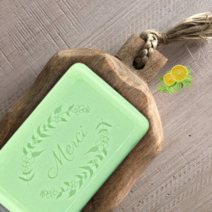French Marseille Soap Merci (Citron Verveine) 125g - FouFour - Savon de Marseille - Bar Soap - Eco Natural Products