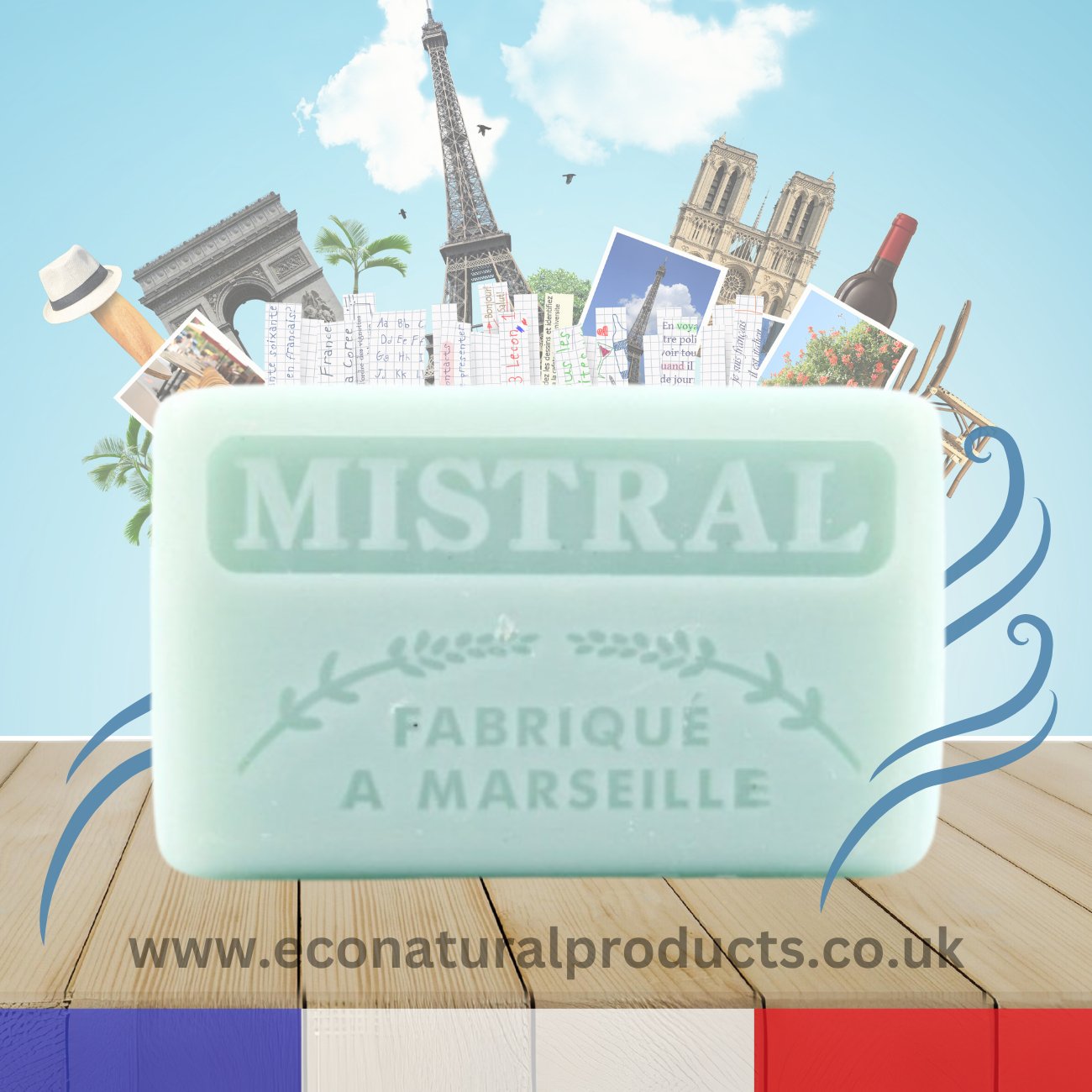 French Marseille Soap Mistral 125g - FouFour - Savon de Marseille - Bar Soap - Eco Natural Products