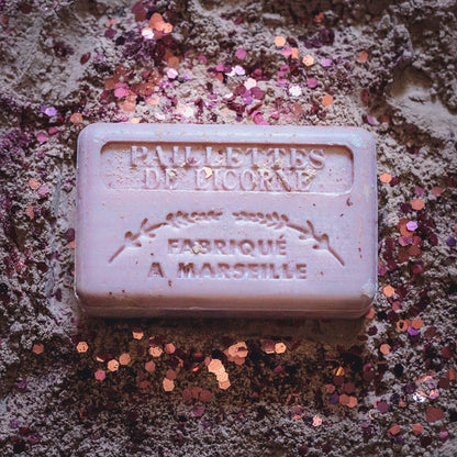 French Marseille Soap Paillettes de Licorne (Unicorn Sparkles) 125g - FouFour - Savon de Marseille - Bar Soap - Eco Natural Products