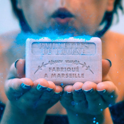 French Marseille Soap Paillettes de Licorne (Unicorn Sparkles) 125g - FouFour - Savon de Marseille - Bar Soap - Eco Natural Products