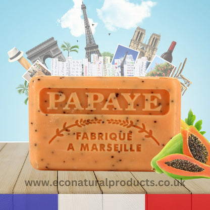 French Marseille Soap Papaye (Papaya) 125g - FouFour - Savon de Marseille - Bar Soap - Eco Natural Products