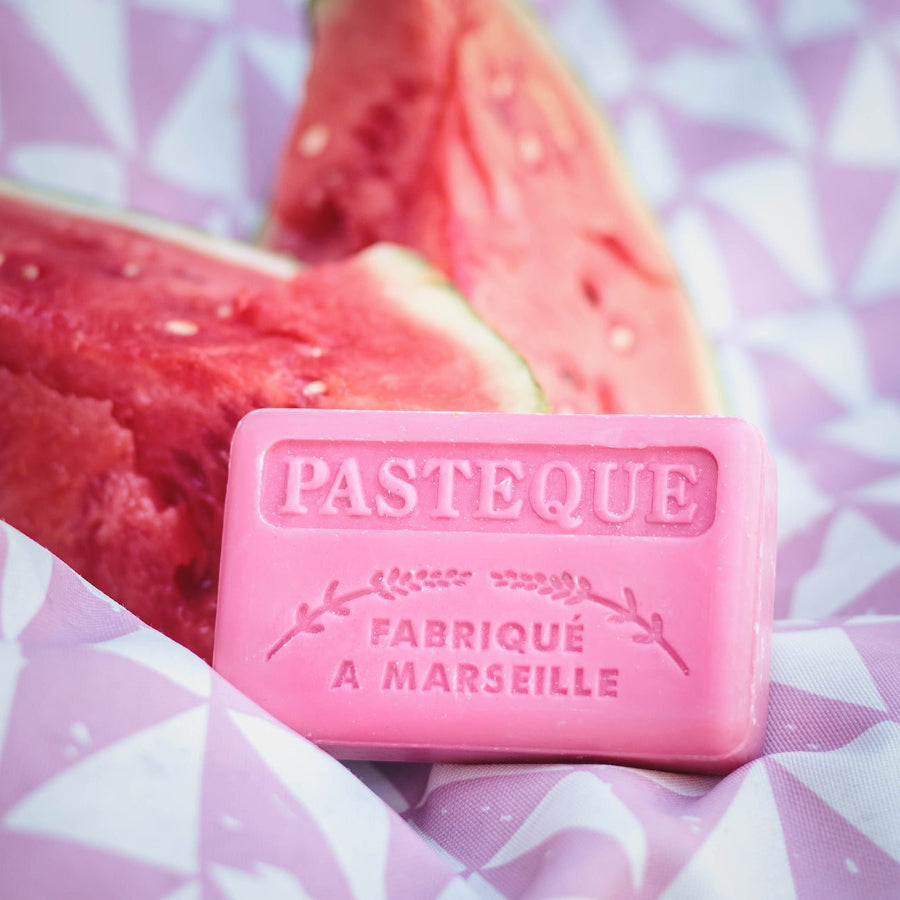 French Marseille Soap Pasteque (Watermelon) 125g - FouFour - Savon de Marseille - Bar Soap - Eco Natural Products