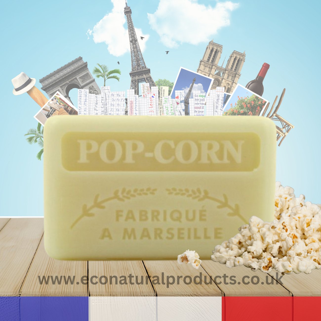 French Marseille Soap Popcorn 125g - Eco Natural Products - FouFour - Savon de Marseille - Bar Soap