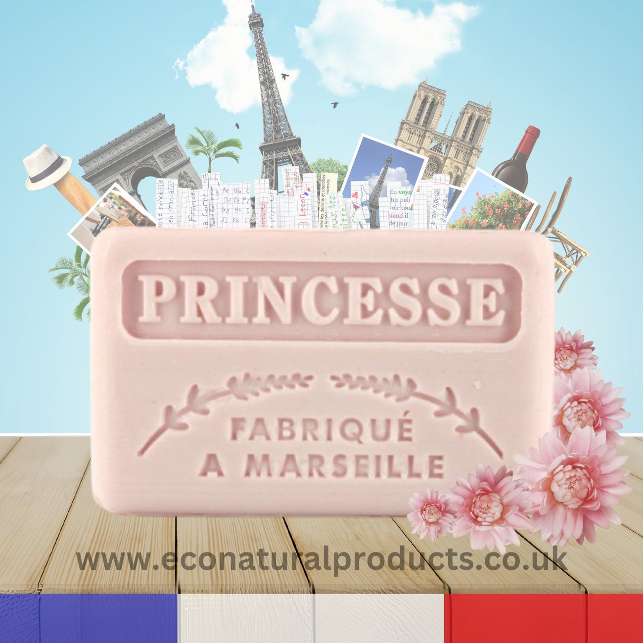 French Marseille Soap Princesse (Princess) 125g - FouFour - Savon de Marseille - Bar Soap - Eco Natural Products
