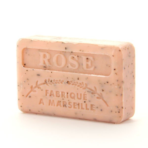 French Marseille Soap Rose Broye (Crushed rose petals) 125g - FouFour - Savon de Marseille - Bar Soap - Eco Natural Products