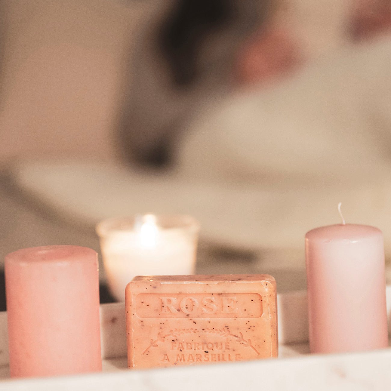 French Marseille Soap Rose Broye (Crushed rose petals) 125g - FouFour - Savon de Marseille - Bar Soap - Eco Natural Products