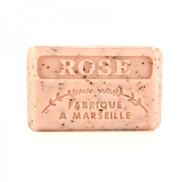 French Marseille Soap Rose Broye (Crushed rose petals) 125g - Eco Natural Products - FouFour - Savon de Marseille - Bar Soap