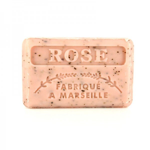 French Marseille Soap Rose Broye (Crushed rose petals) 125g - FouFour - Savon de Marseille - Bar Soap - Eco Natural Products