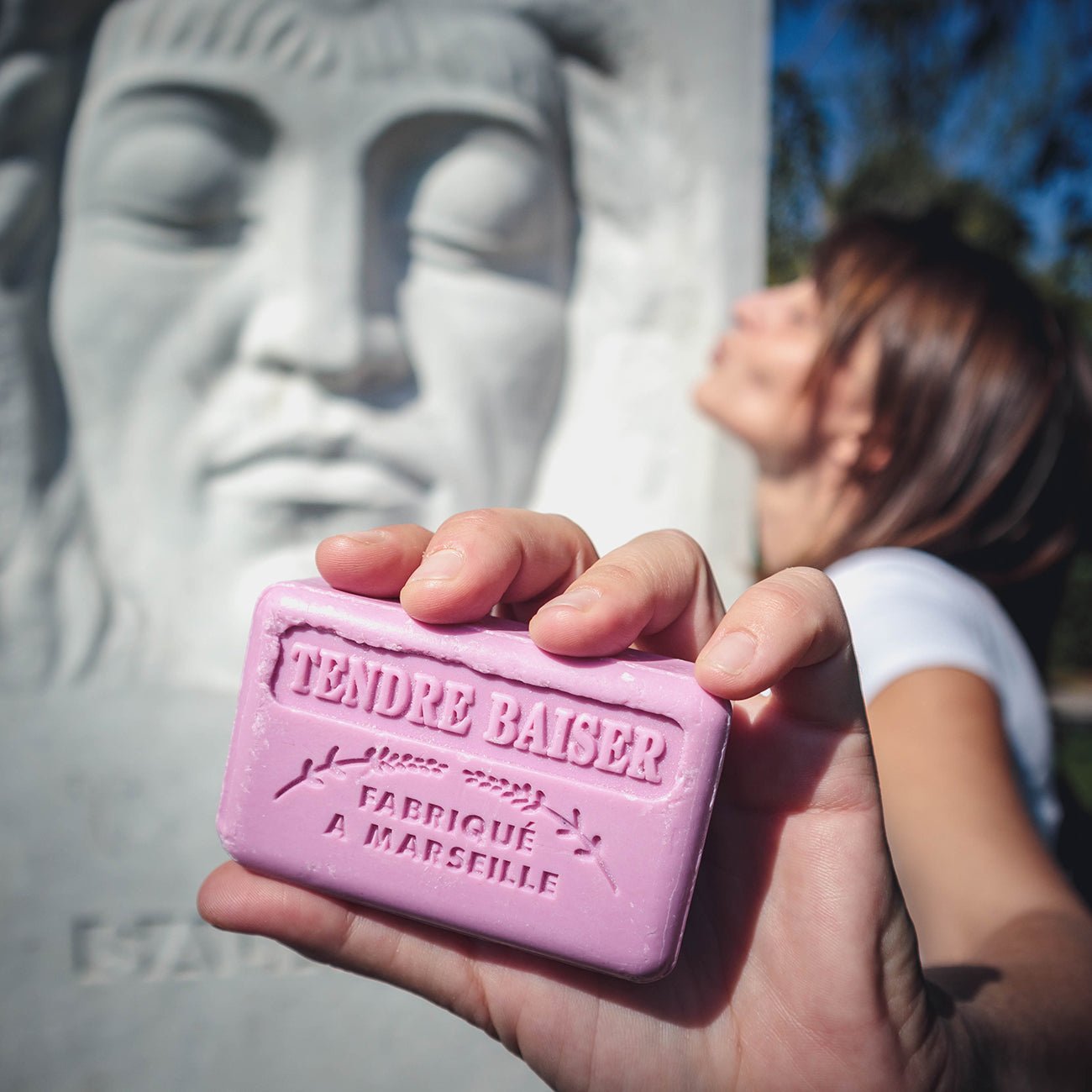 French Marseille Soap Tender Baiser (Tender Kiss) 125g - FouFour - Savon de Marseille - Bar Soap - Eco Natural Products