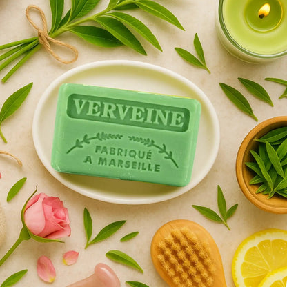 French Marseille Soap Verveine (Verbena) 125g - Savons.com / Foufour Entreprise - Bar Soap - Savons.com / Foufour Entreprise