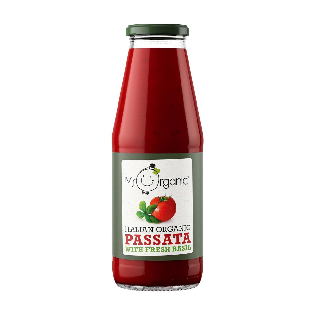 Fresh Basil Italian Passata Jar 690g - Mr Organic - Passata - Eco Natural Products