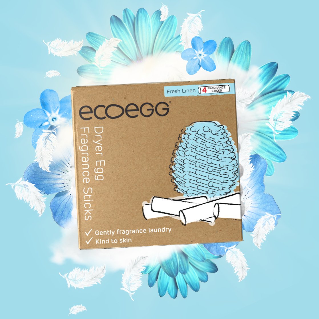 Fresh Linen Dryer Egg Refill Fragrances 4sticks - Eco Natural Products - EcoEgg - Dryer Egg