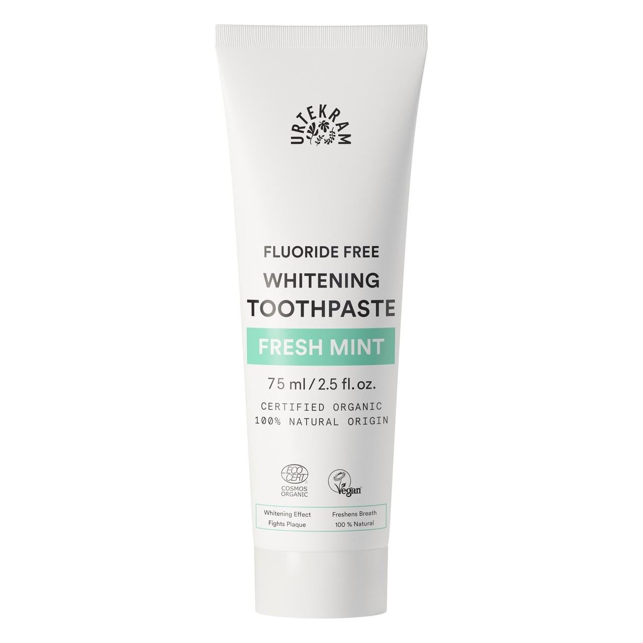 Fresh Mint Whitening Toothpaste 75ml - Urtekram - Eco Natural Products