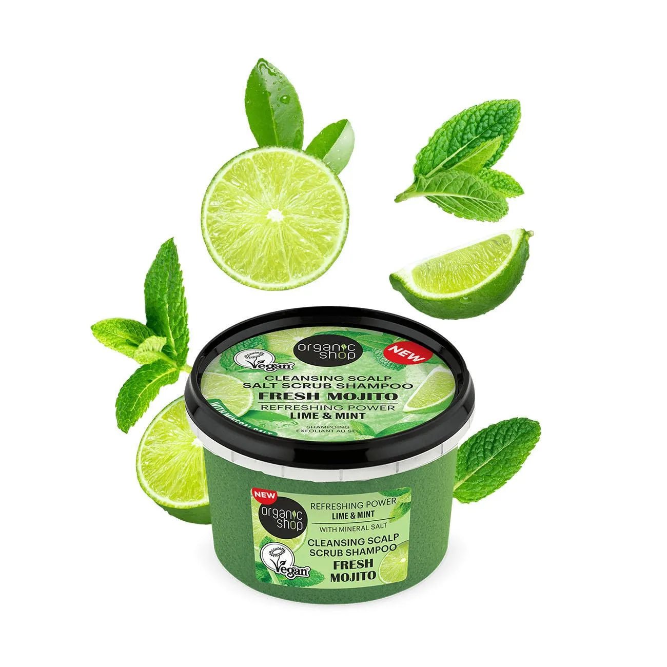 Fresh Mojito Lime & Mint Scalp Salt Scrub Shampoo 250ml - Organic Shop - Shampoo - Organic Shop