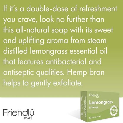 Friendly Soap Natural Bath Soap Lemongrass and Hemp 95g - Friendly Soap - Bar Soap - Eco Natural Products