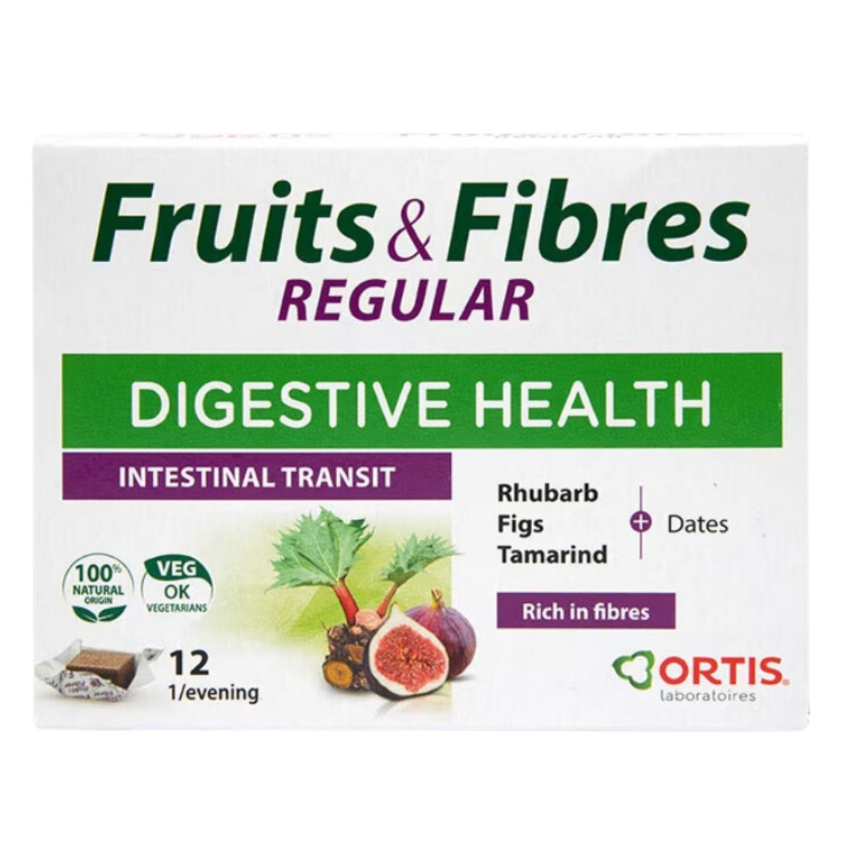 Fruits and Fibres Regular 12 Cubes - Ortis - Herbal Supplement - Eco Natural Products