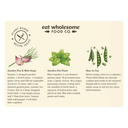 Garden Peas Organic In Season 340g - Eat Wholesome - Canned & Jarred Vegetables - Eco Natural Products