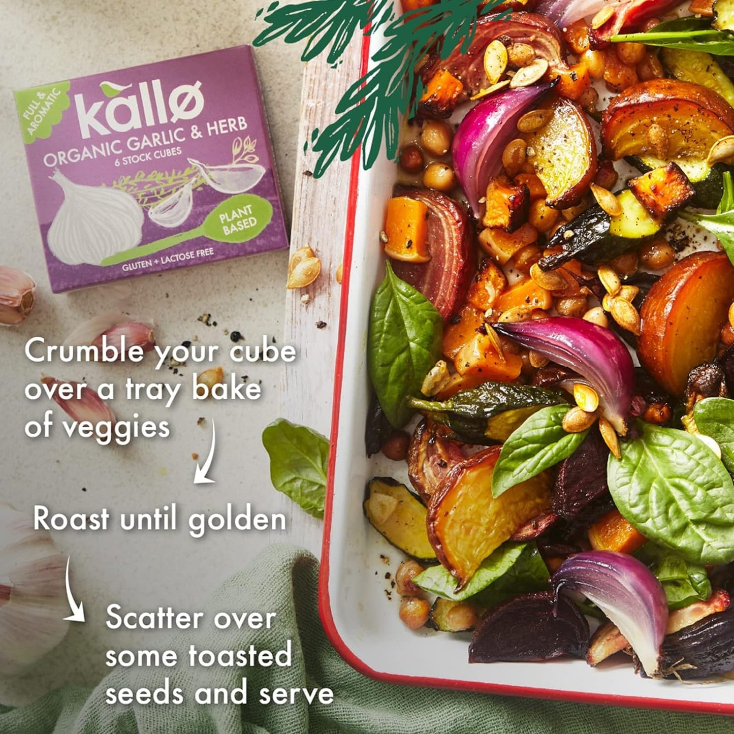 Garlic & Herb Stock 6 Cubes - Kallo - Stock Cubes - Eco Natural Products