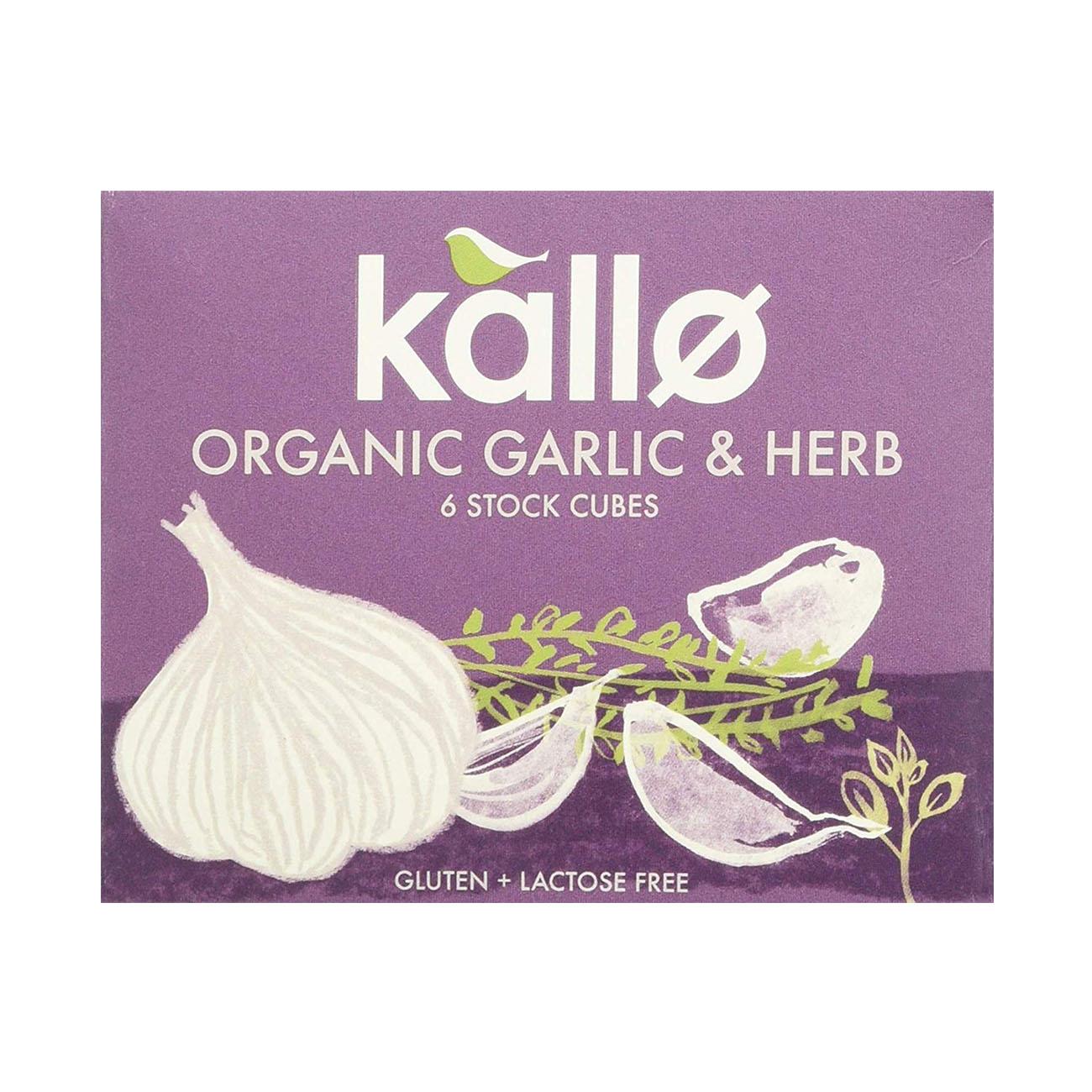 Garlic & Herb Stock 6 Cubes - Eco Natural Products - Kallo - Stock Cubes