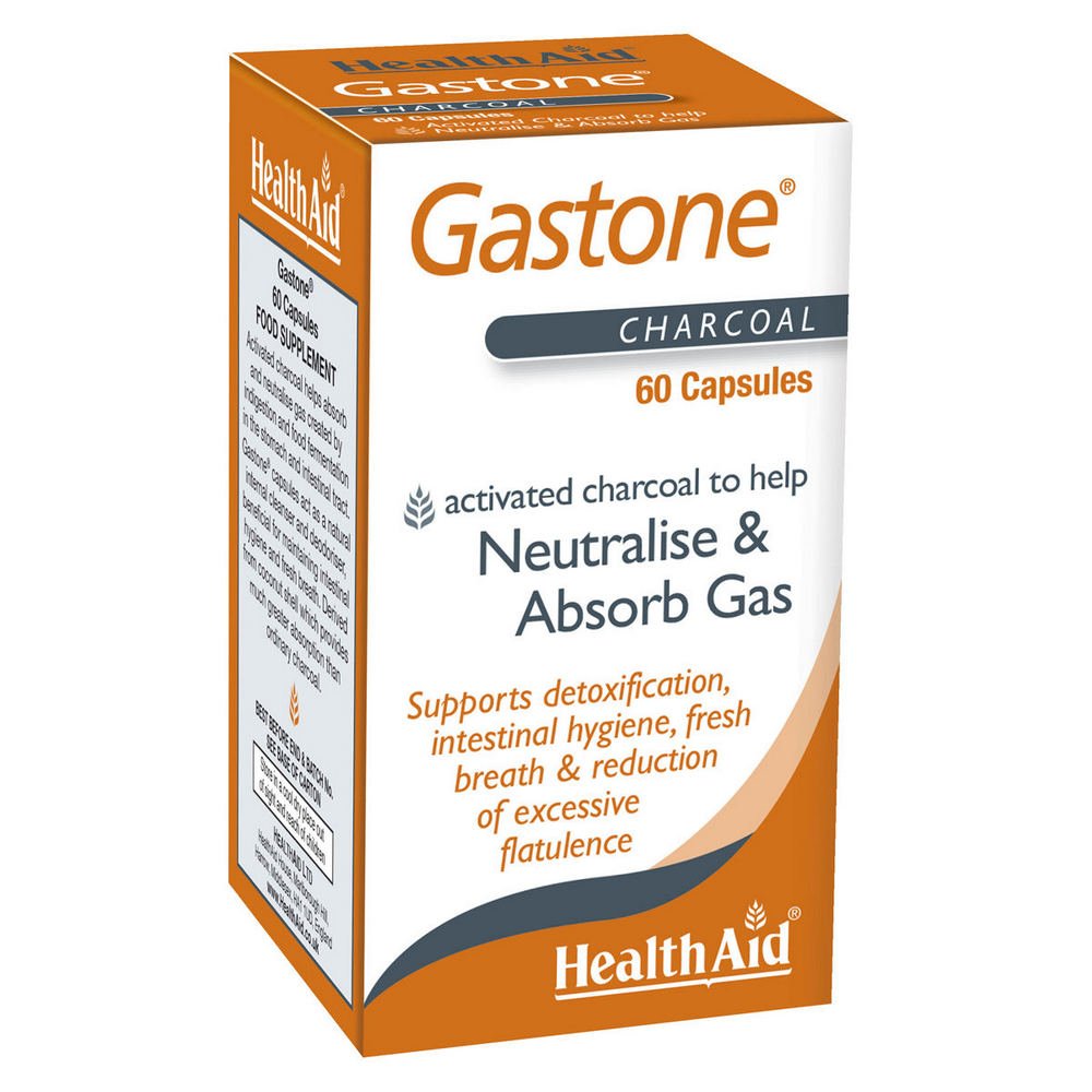 Gastone (Activated Charcoal) 60 Capsules - Eco Natural Products - HealthAid - Food Supplement