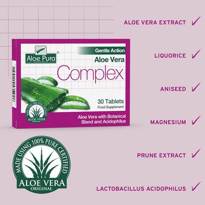 Gentle Action Aloe Vera Complex 30 Tablets - Aloe Pura - Nutrition - Eco Natural Products
