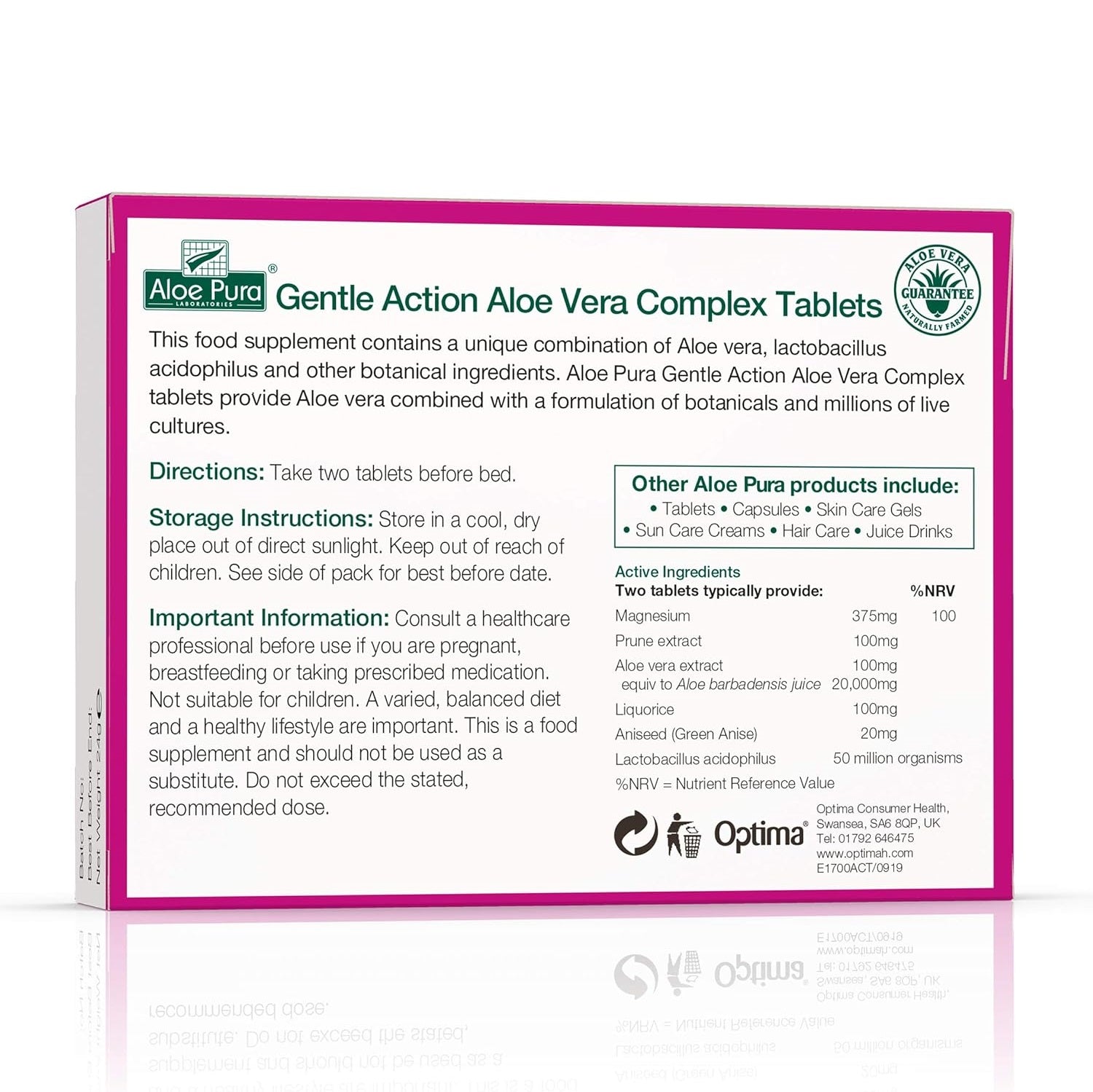 Gentle Action Aloe Vera Complex 30 Tablets - Eco Natural Products - Aloe Pura - Nutrition