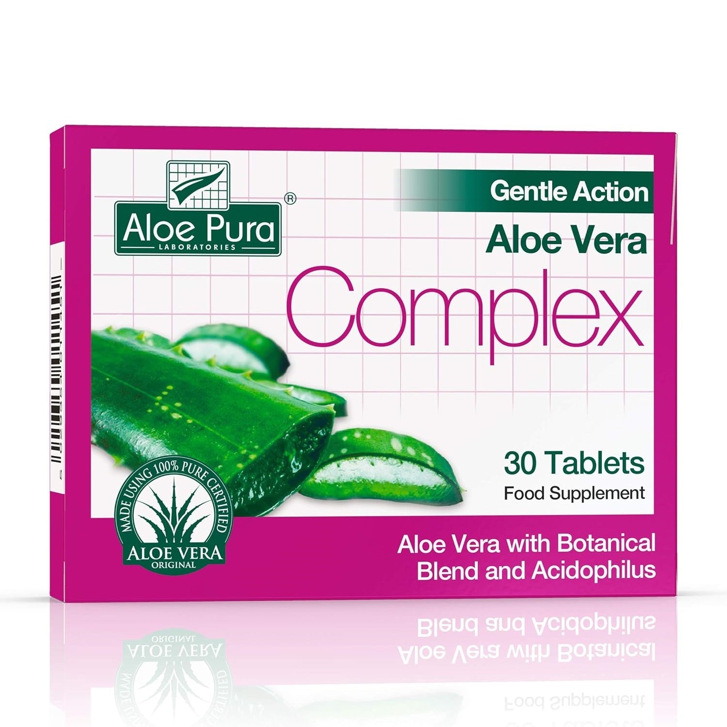 Gentle Action Aloe Vera Complex 30 Tablets - Eco Natural Products - Aloe Pura - Nutrition