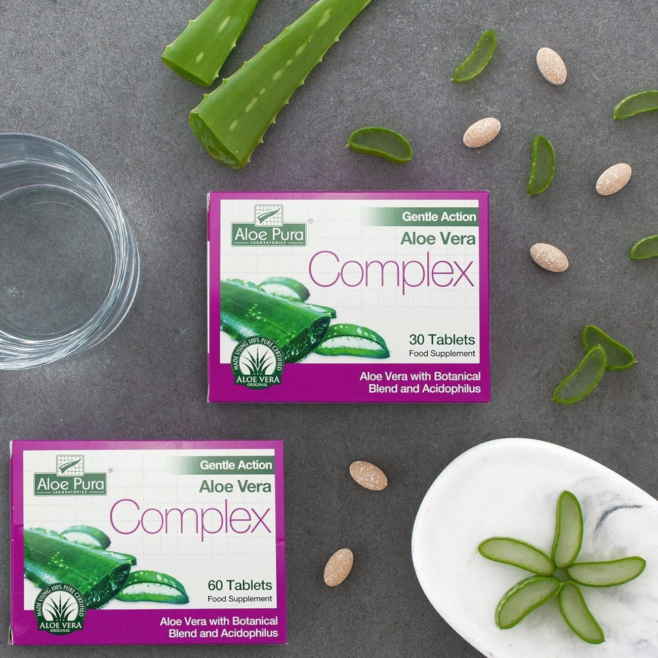 Gentle Action Aloe Vera Complex 60 Tablets - Eco Natural Products - Aloe Pura - Nutrition