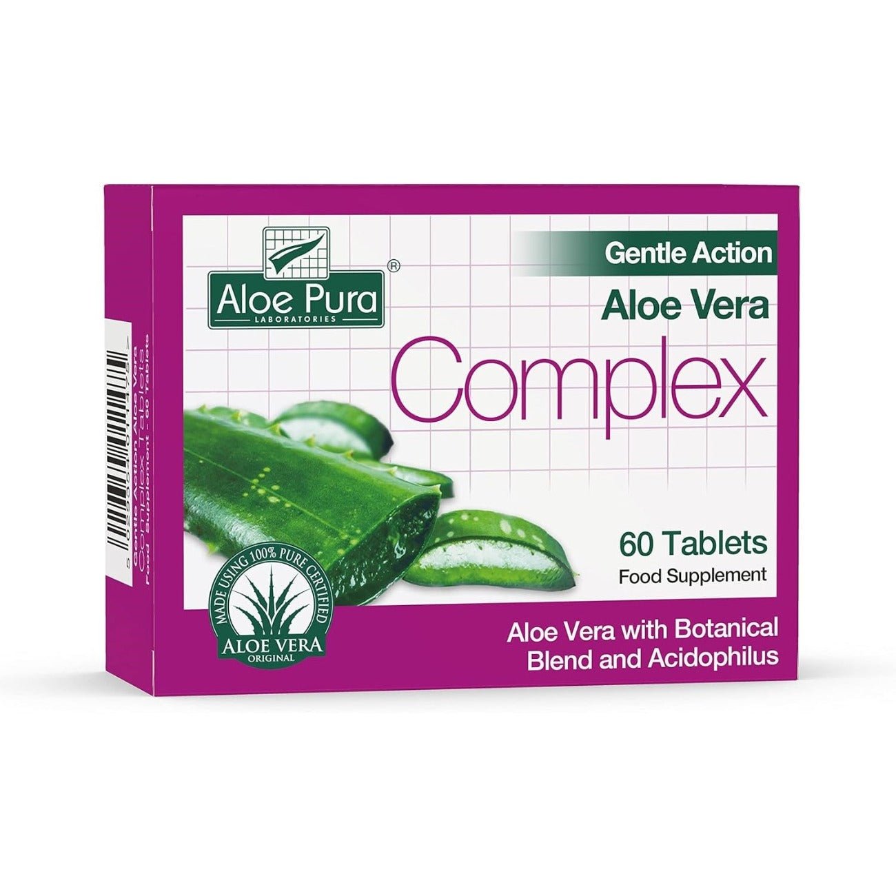 Gentle Action Aloe Vera Complex 60 Tablets - Eco Natural Products - Aloe Pura - Nutrition