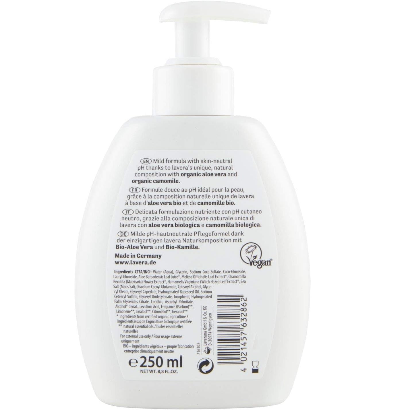 Gentle Care Hand Wash 250ml - Eco Natural Products - Lavera - Hand Wash