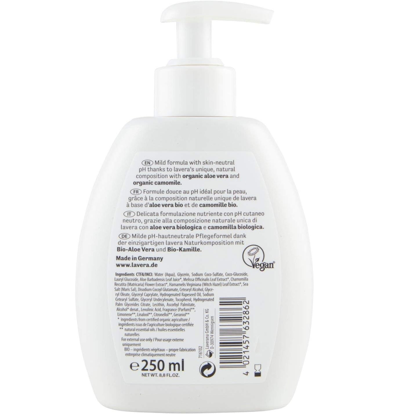 Gentle Care Hand Wash 250ml - Lavera - Hand Wash - Eco Natural Products