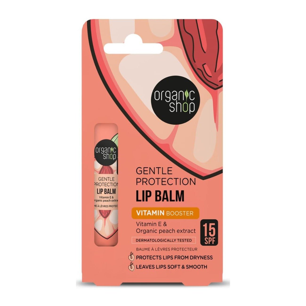 Gentle Protection SPF 15 Vitamin E & Peach Extract Lip Balm 10ml - Organic Shop - Lip Balm - Eco Natural Products
