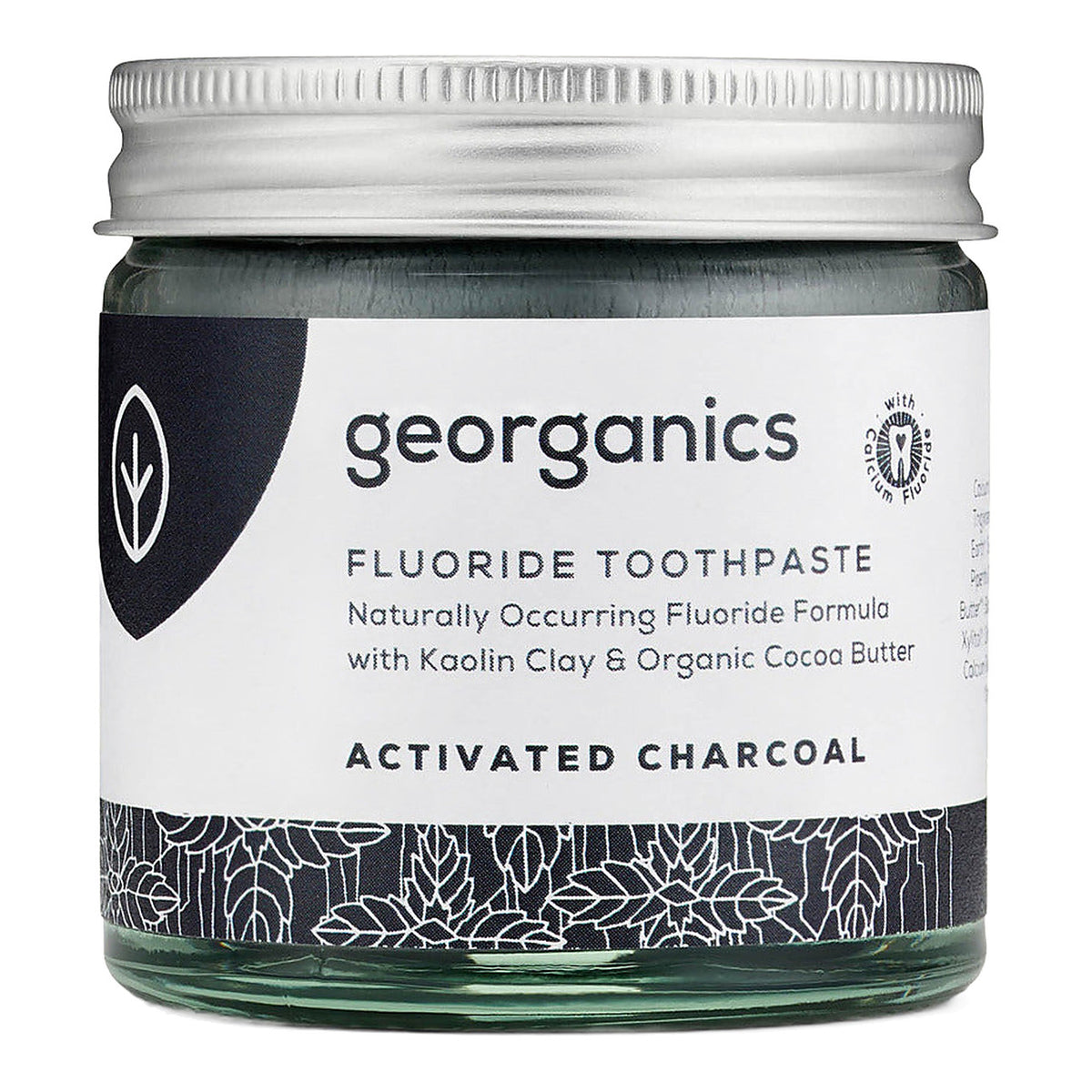 Georganics Fluoride Toothpaste Activated Charcoal 60ml front of pack