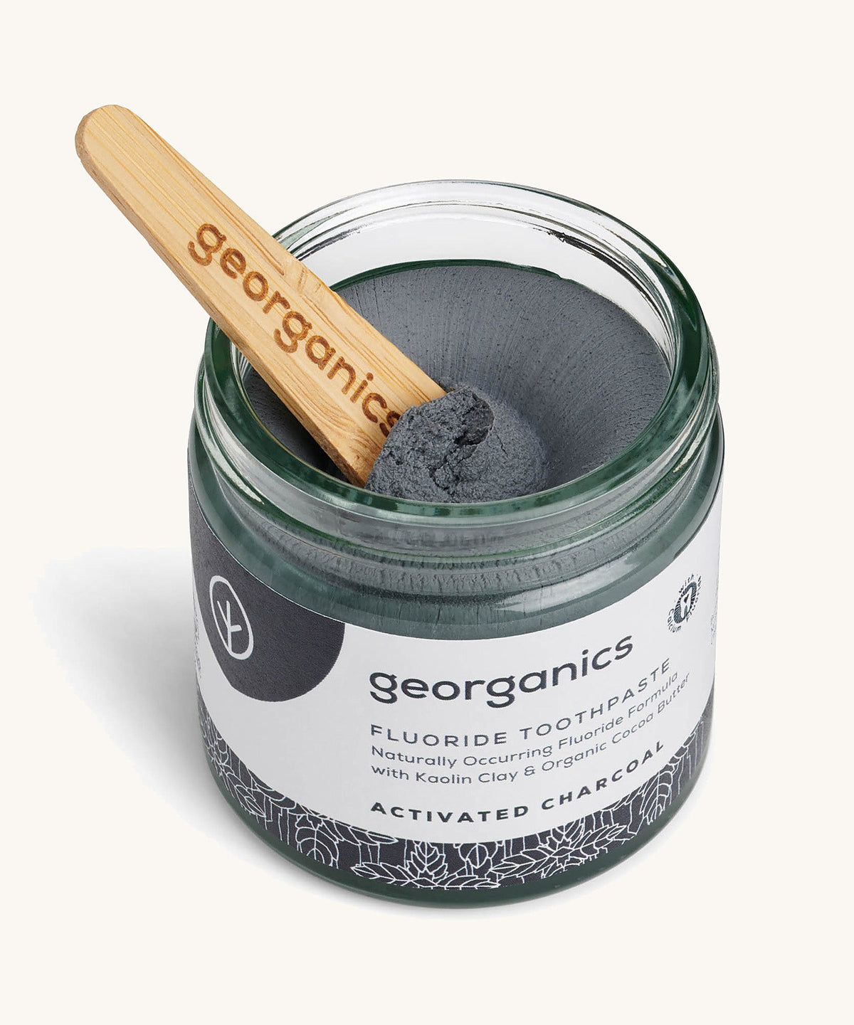 Georganics Fluoride Toothpaste Activated Charcoal 60ml - side view