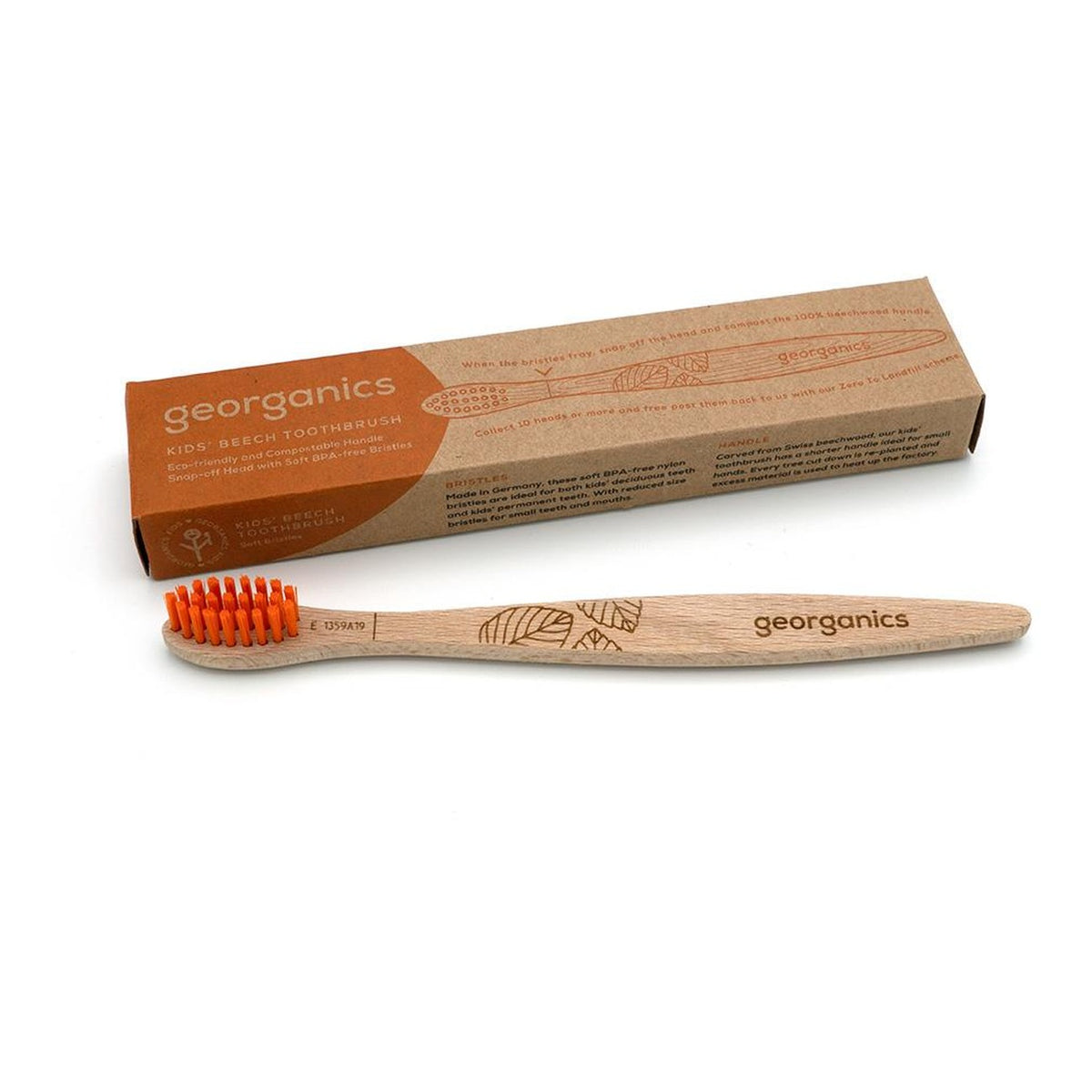 Georganics Natural Beechwood Toothbrush  Kids front of pack