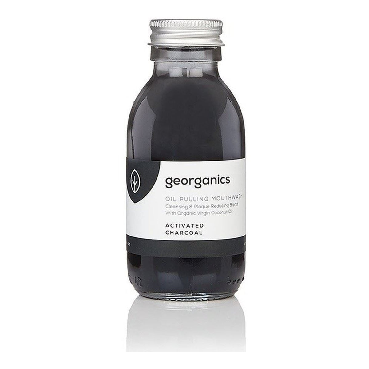 Georganics Oil Pulling Mouthwash - Activated Charcoal - 100ml front of pack