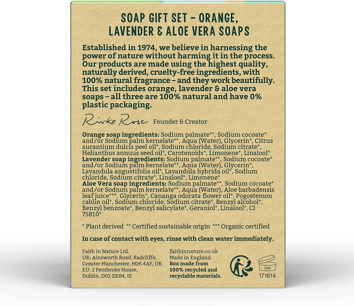 Gift Set Soap Box 300g - Eco Natural Products - Faith in Nature - Hand Soap