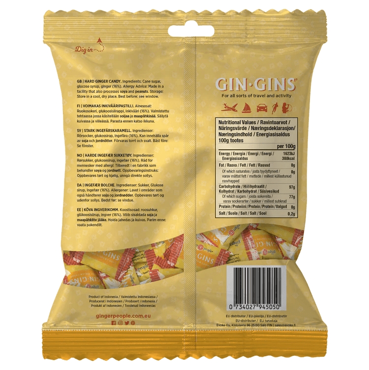 Gin Gins Double Strength Hard Ginger Candy 150g - Eco Natural Products - The Ginger People - Ginger Candy